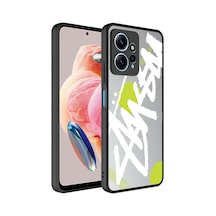 Butam Bilişim Redmi Note 12 4g Kılıf Aynalı Desenli Kamera Korumalı Parlak Mirror Kapak - Yazı