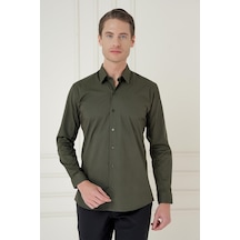 Efor Slim Fit Pamuk Uzun Kol Klasik Haki Gömlek Gk 745 Haki Efor Slim Fit Pamuk Uzun Kol Klasik Haki Gömlek Gk 745 Haki