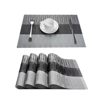 Novahub Siyah 4 Adet Set Masa Mat Geometrik Pvc Placemat Mutfak Masa Örtüleri Ped Fincan Bardak Kahve Yemek Masası Peçeteler Ev Dekor Siyah Siyah