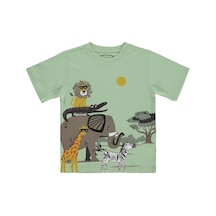 Civil Boys Safari Hayvanlar Baskılı 2-5 Yaş Tişört - Yeşil