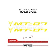 Yamaha Mt-07 Uyumlu Yazı Sticker Yüksek Kalite Özel Kesim Folyo 2'li Set Sarı