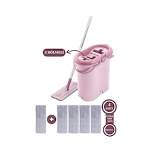 Flora Trio 3 Bölmeli Tablet Mop Temizlik Seti 14 L + 4 Adet Yedek Mikrofiber Bez