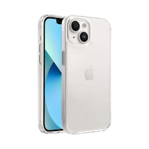 Apple iPhone Uyumlu 13-14 İle Uyumlu Supermatt Serisi Arkası Parmak İzi Tutmayan Sert Mat Polikarbonat Kenarları Tpu Silikon Metal Tuşlu Premium Şeffaf Kılıf Kapak Klasik, 13-14