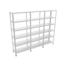 Rafburada 6 Katlı 3'Lü Bitişik Galvaniz Çelik Raf.Depo,Dosya Raf 43 x 60 x 200 CM Kalınlık 0.70 MM