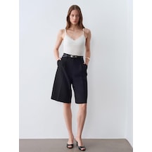 Dantelli V Yaka Askılı Kadın Crop Top Yazlık Günlük Üst Altın - Beyaz