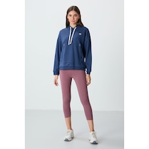 Tommylife Gül Kurusu Yüksek Bel Slim Fit Dar Paça Kadın Kapri Tayt - 93097 Gülkurusu