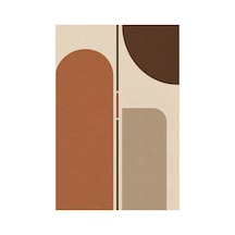 Kartela Halı Eksen Kemerli Modern Halı Bej Kaymaz Taban Makinede Yıkanabilir Salon Halısı 80x120 Cm