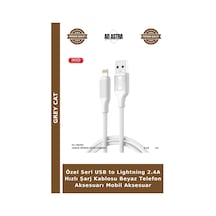 Özel Seri Usb To Lightning 2.4a Hızlı Şarj Kablosu Beyaz Telefon Aksesuarı Mobil Aksesuar