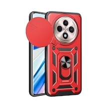 Redmi 14c Kılıf Pars Lens Yüzüklü Silikon - Kırmızı Bz8683140827021