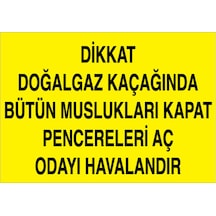Dikkat Doğalgaz Kaçağında... Uyarı Tabelası - 70x100 Foreks - Dg26