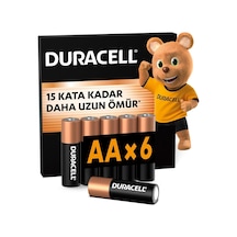 Ayrex Duracell Aa Alkalin Kalem Pil 6'li Paket 1,5 V Lr6/mn1500