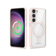 Zore Galaxy S23 Plus Uyumlu Magsafe Wireless Şarj Özellikli Silikon Ogaa Ege Kılıf-pembe