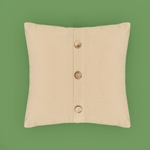 Soft Boho Düğme Detaylı Kırlent - Bej - 40x40 Cm Çok Renkli