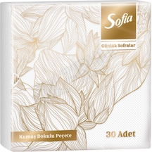 4 Adet Sofia Peçete Kumaş Dokulu 33x33 Beyaz 30'lu