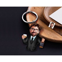 Bk Gift Kişiye Özel Erkek Karikatürlü Ahşap Anahtarlık, Sevgiliye Hediye, Erkek Hediyesi, Doğum Günü Hediyesi-12