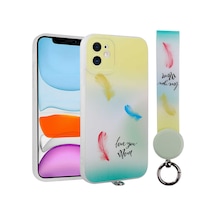 Zore İphone 11 Uyumlu Desenli El Askılı İpli Ogaa Arte Silikon Kılıf-no6