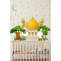 MSticker Cami Ağaçlar Yıldız Ve Ay Çocuk Bebek Odası Sticker Seti