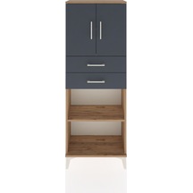 Arges Dolap 3 Raflı 2 Çekmeceli 2 Kapaklı 60x30x163 Çam-antrasit Atlas Çam