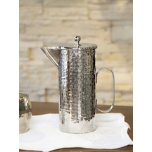 Bakır Silindir Sürahi Gümüş