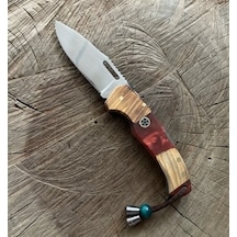 Dmr Mini Çakı El Yapımı Çakı Avcı Kampçı Bıçagı Cep Bıçak 18cm Çok Renkli