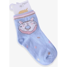 Katamino Breeze Kız Çocuk Soket Çorap Donut Desenli Açık Mavi (1-2-9-10 Yaş)
