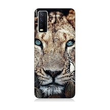 Vivo Y11s Uyumlu Silikon Kılıf Mavi Gözlü Kaplan