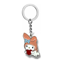 Kalp Tutan My Melody Figürlü Pembe Anahtarlık Sevimli Karakter Aksesuar