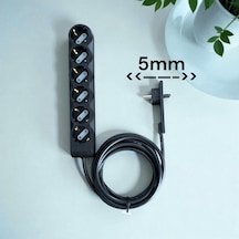 Orvı Prıme 6 Lı Uzatma Kablosu 1.5 Metre 5mm Ultra İnce Fiş Dar Alan Çözümü Topraklı Çocuk Korumalı 1.5 M