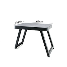 Lunaev 10 Adet Küçük - 47x33 Cm Kamp - Piknik Masası Siyah Plastik Katlanabilir Ayaklı - 38 Cm Açık Bej