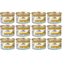 Gourmet Gold Ispanak Soslu Okyanus Balıklı Yetişkin Kedi Maması 12 x 85 G