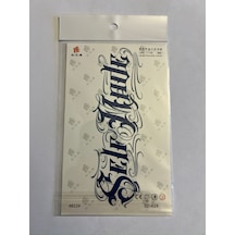 Gotik Yazı 18x11 Cm Yarı Kalıcı Hayalet Geçici Dövme Yapıştırma Dövme