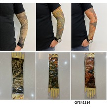 Giyilebilir Dövme 3 Çift 6 Adet Kol Çorap Dövmesi Sleeve Tattoo Set9