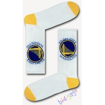 Golden State Warriors Long Atletik Unisex Kolej Çorap Beyaz
