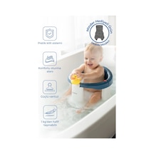 Babyjem Önden Açılır Banyo ve Mama Oturağı ve Hediye Minderli - 2 ' Li Set İndigo Mavi