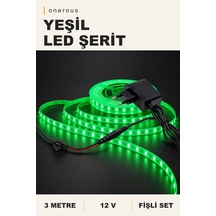 Onerous 3 M 12v Yeşil Led Şerit, Fişli