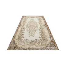 Krem Gerçek El Dokuma Eskitme Halı 170x274