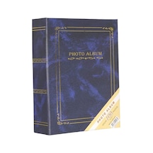 13x18cm 100 Fotoğraf Kapasiteli Ciltbezli Lüks Fotoğraf Albümü Mavi