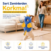 İlk Adım Güvenlik Yastığı Bebek Kafa Koruma Boyun Destek Minderi Ejderha
