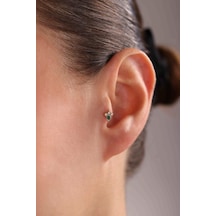 Altın Yeşil Taşlı Piercing Altın