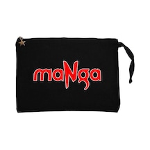 Manga Red Text Siyah Clutch Astarlı Cüzdan / El Çantası