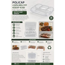 Policap 4 Bölmeli Pp Kebap Kabı Koli İçi 75 Adet Starcup