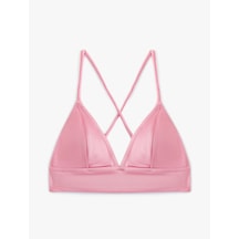 Koton Bralet Bikini Üstü Arkası Çapraz Askılı V Yaka Pembe 4sak10205mm Gül