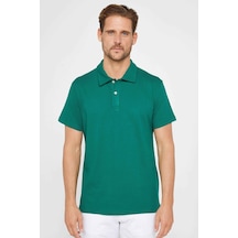 Tudors Erkek Slim Fit Dar Kesim %100 Pamuk Desenli Yeşil Polo Yaka Tişört-29684-yesıl Yeşil