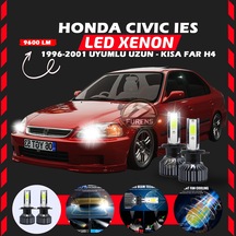 Honda Civic İes 1996-2001 Uzun-kısa Far Uyumlu Şimşek Etkili Led Xenon Pro Series H4