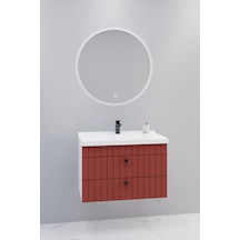 Petit 80 Cm Banyo Dolabı Orz Led Aynalı Kiremit - Boy Dolap Hariç