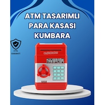 Kırmızı Atm Tasarımlı Şifreli Para Kasası Kumbara - Lisinya