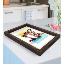 Bk Gift Kedi Tasarımlı Ahşap Tepsi-1