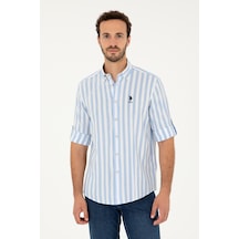 U.s. Polo Assn. Erkek Mavi Gömlek Desenli 50288316-vr036 Mavi