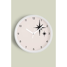 Modern Tasarım Duvar Saati - 42cm - Önü Camlı Beyaz Kasa - Sessiz Mekanizma-jh0349 Beyaz