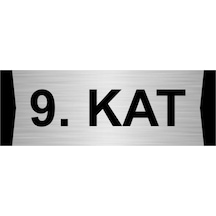 9.kat 7x20cm Gümüş Renk Metal Yönlendirme Levhası